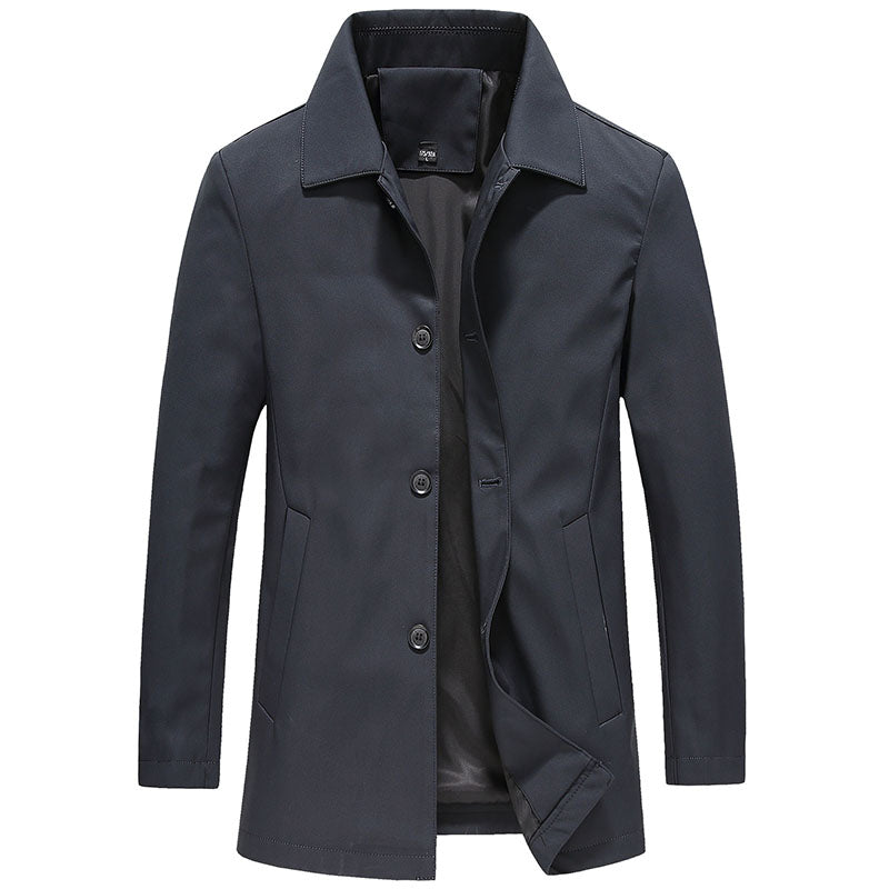 Men’s Long Windproof Coat – Lightweight Waterproof Jacket