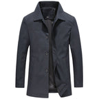 Men’s Long Windproof Coat – Lightweight Waterproof Jacket