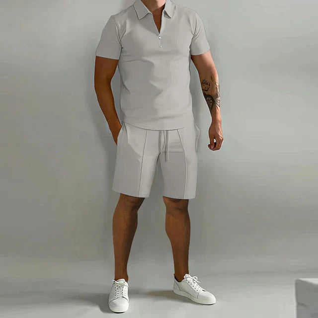 Men's Luxury Polo Shirt and Shorts Set | Smart Casual Co-Ord Matching Set for Men
