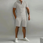Men's Luxury Polo Shirt and Shorts Set | Smart Casual Co-Ord Matching Set for Men