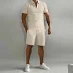 Men's Luxury Polo Shirt and Shorts Set | Smart Casual Co-Ord Matching Set for Men