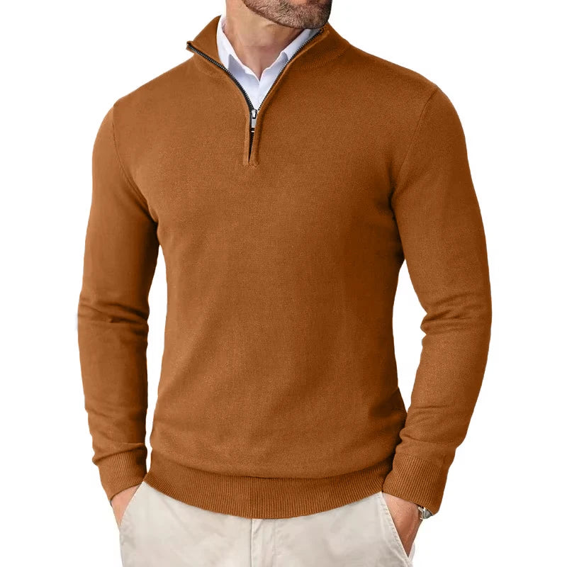 Men’s Slim Fit Quarter Zip Jumper – Warm Knit Sweater