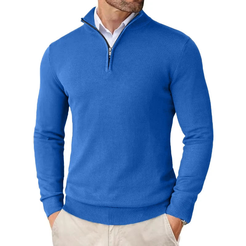 Men’s Slim Fit Quarter Zip Jumper – Warm Knit Sweater