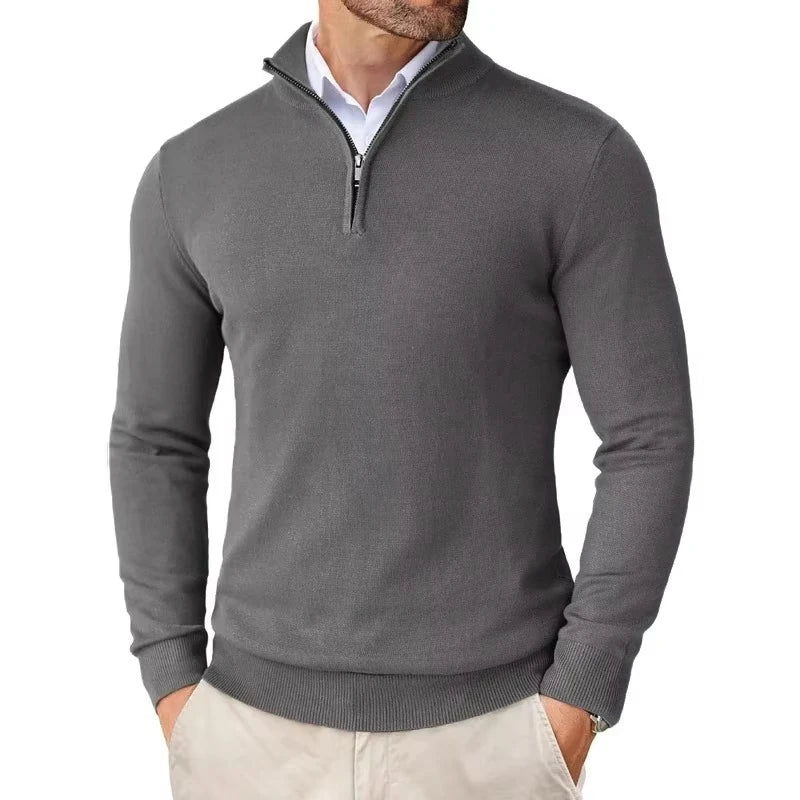 Men’s Slim Fit Quarter Zip Jumper – Warm Knit Sweater