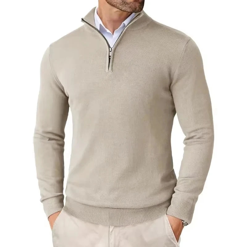 Men’s Slim Fit Quarter Zip Jumper – Warm Knit Sweater