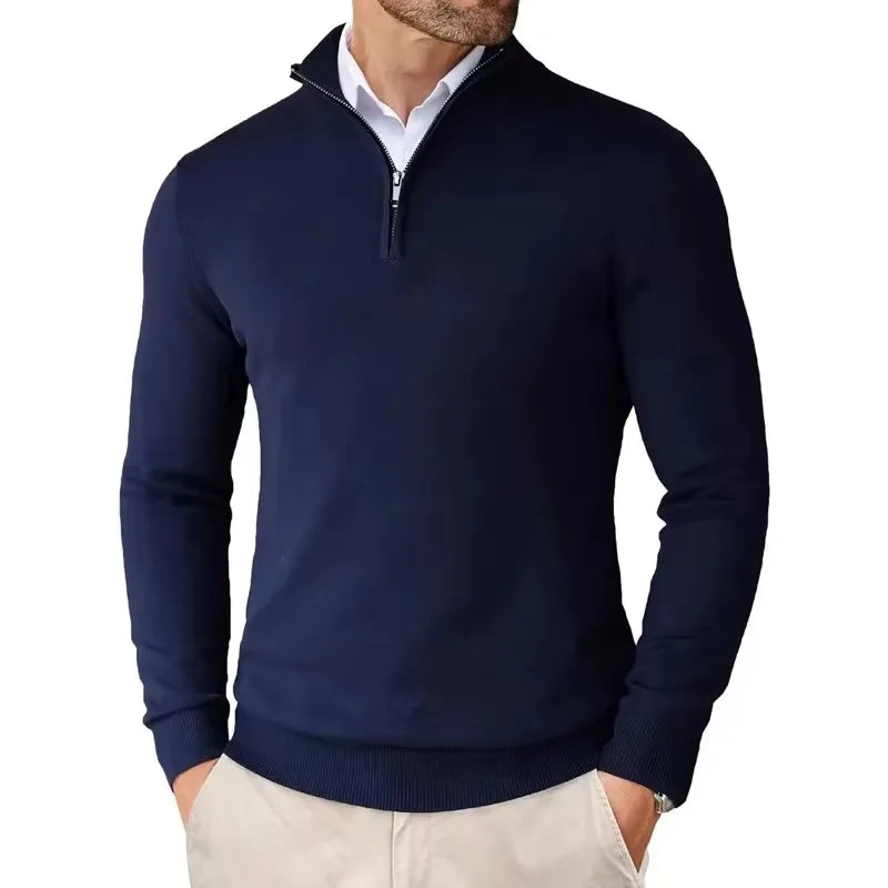 Men’s Slim Fit Quarter Zip Jumper – Warm Knit Sweater