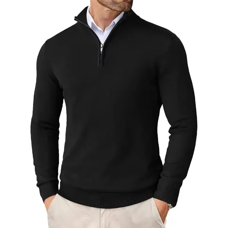 Men’s Slim Fit Quarter Zip Jumper – Warm Knit Sweater