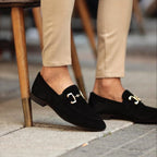 Men's Suede Loafers with Horsebit Detail | Premium Slip-On Dress Shoes for Men | Smart Casual Footwear