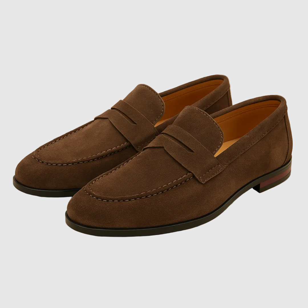 Men's Suede Penny Loafers - Casual Loafer Shoes