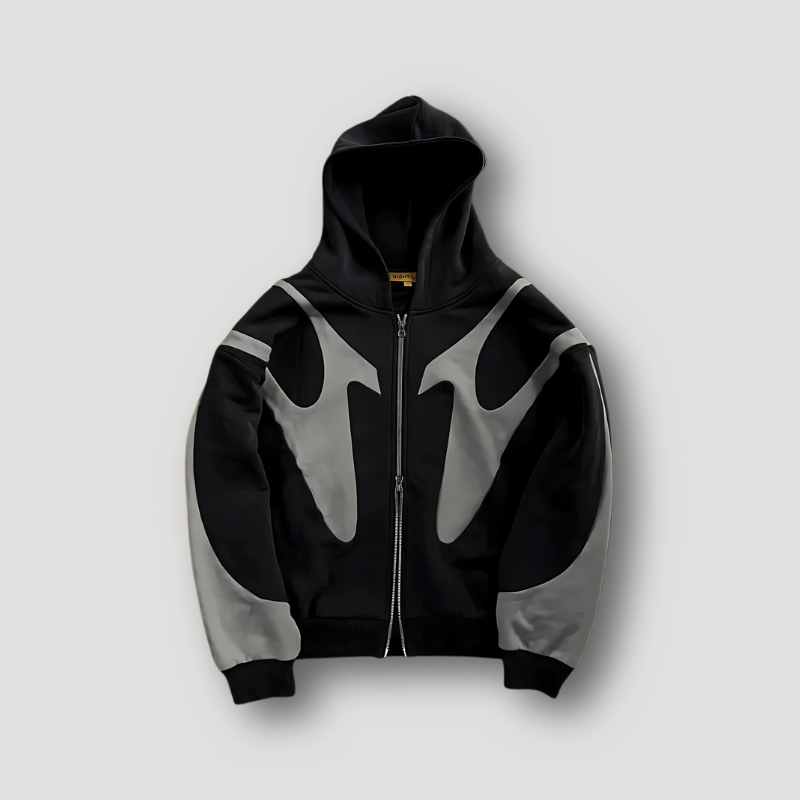 Phantom Men's Oversized Graphic Zip Hoodie | Cotton Streetwear Pullover for Men