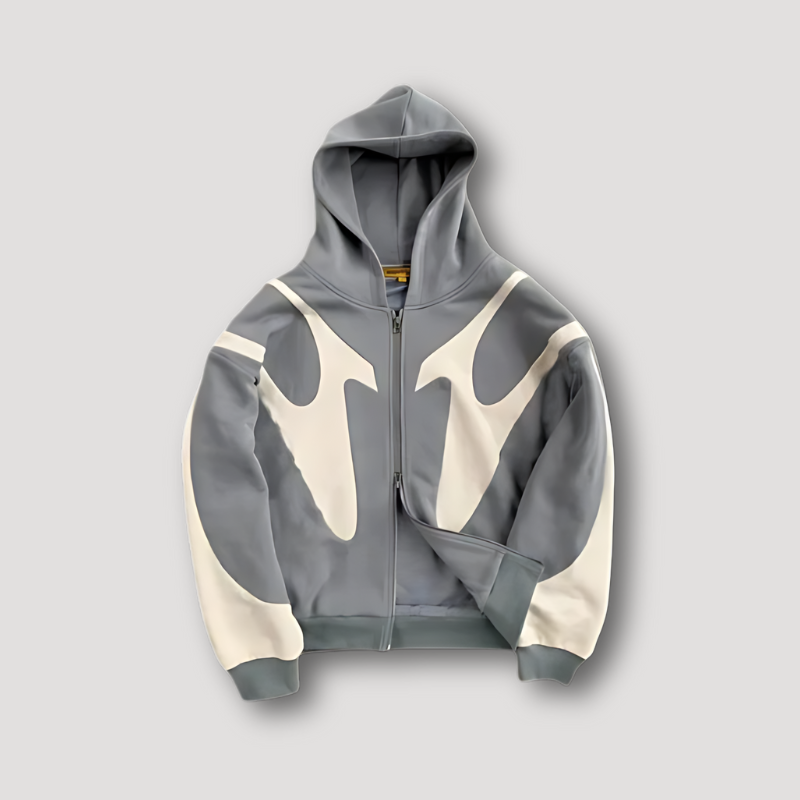 Phantom Men's Oversized Graphic Zip Hoodie | Cotton Streetwear Pullover for Men
