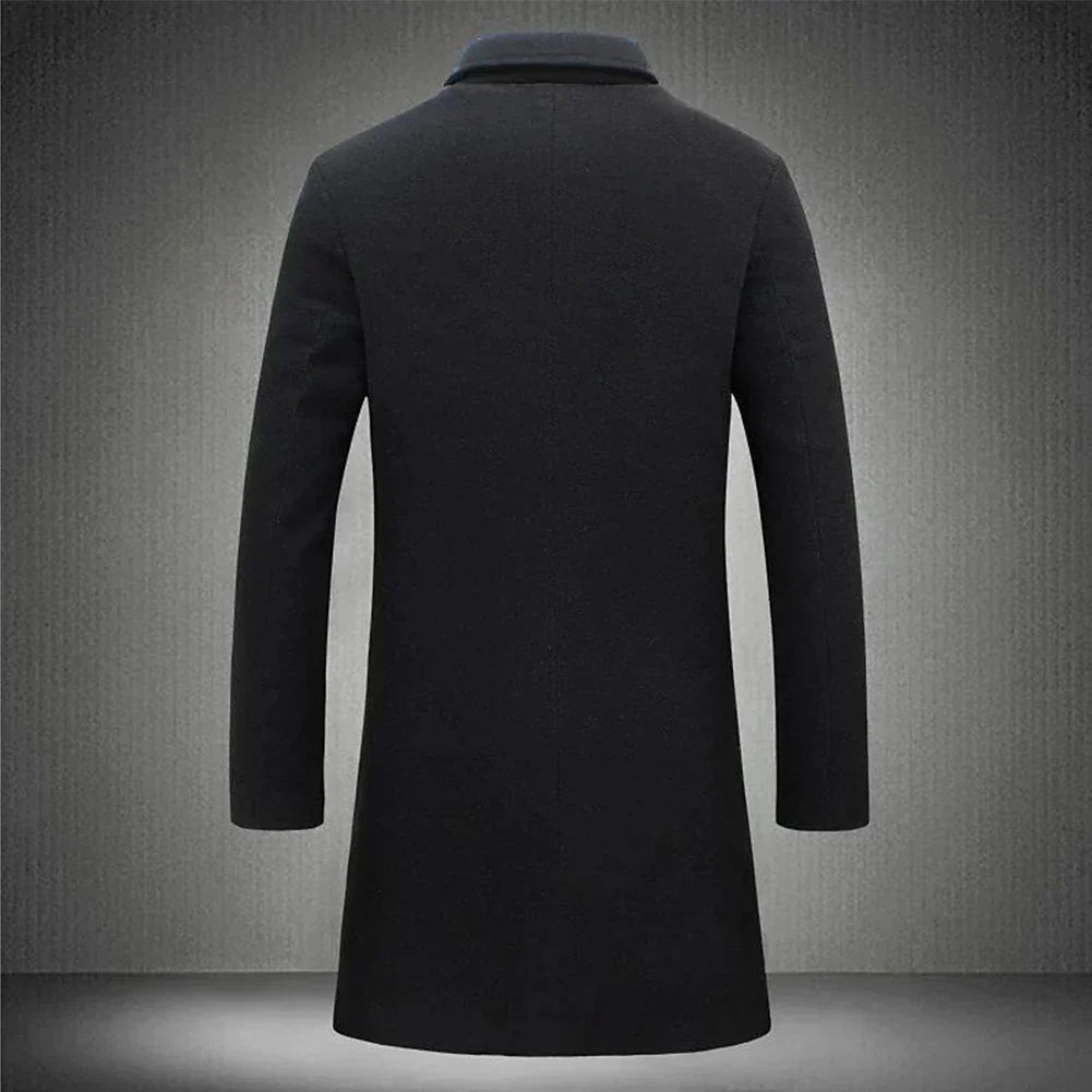 Men's Classic Tailored Overcoat | Wool Blend Smart Winter Coat for Men | Timeless Elegant Outerwear