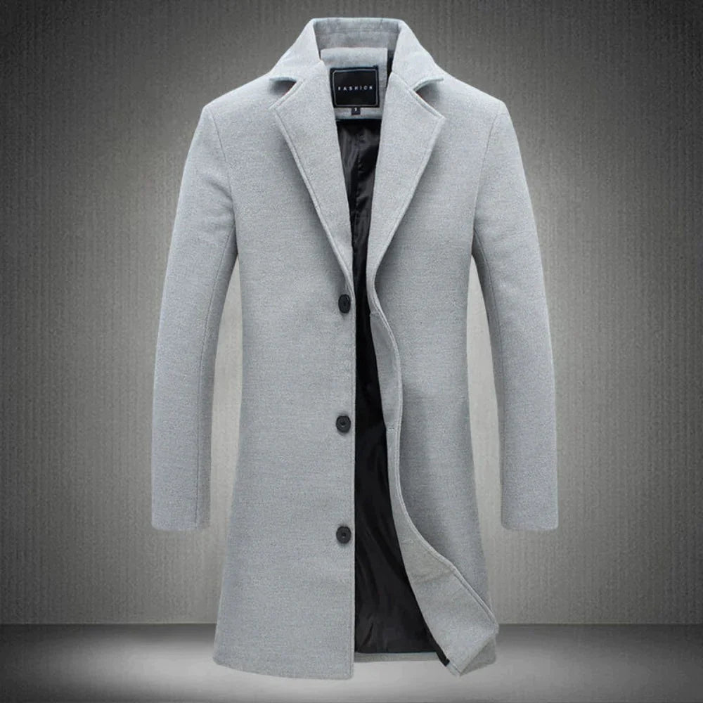 Men's Wool Overcoat | Classic Tailored Winter Coat for Men | Smart Luxury Outerwear