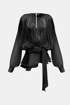 Miora Women's Pleated Mini Dress | Bishop Sleeve Party Dress | Going Out & Occasion Wear
