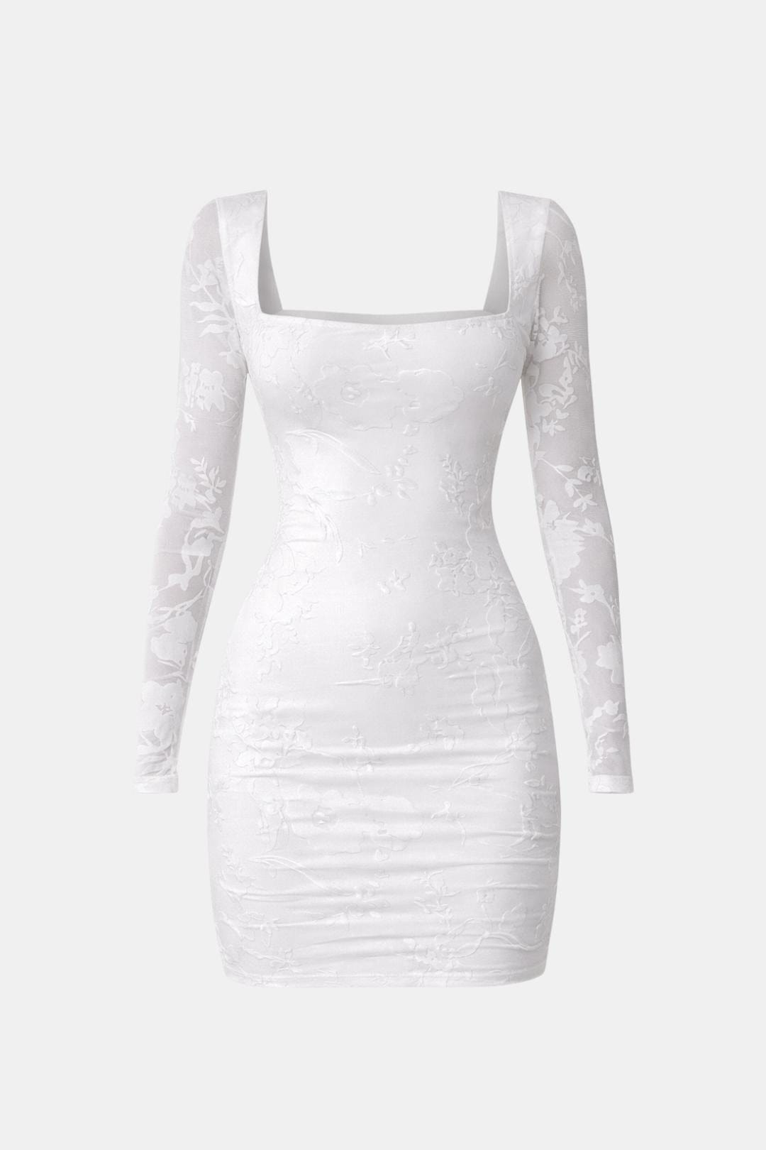 Miranda Women's Lace Mini Dress | Square Neck Long Sleeve Going Out Dress | Party & Occasion Wear