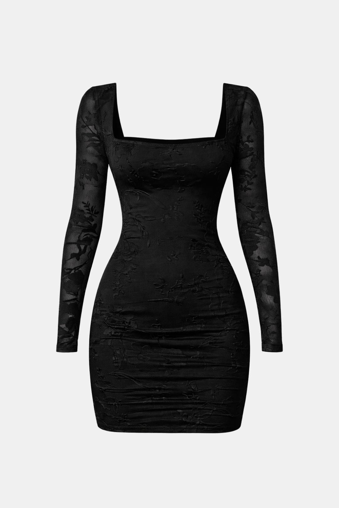 Miranda Women's Lace Mini Dress | Square Neck Long Sleeve Going Out Dress | Party & Occasion Wear