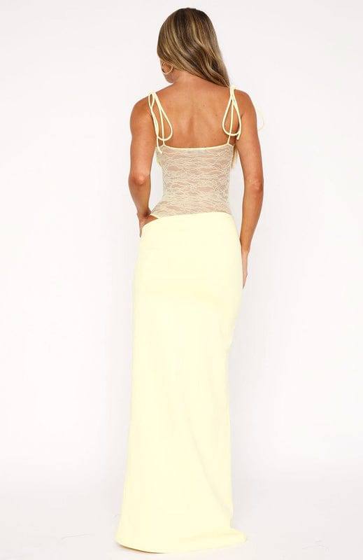Mirella Women's Lace Panel Bodycon Maxi Dress | Corset Going Out Occasion Dress | Evening & Casual