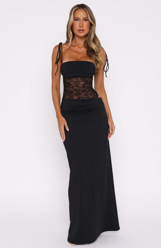 Mirella Women's Lace Panel Bodycon Maxi Dress | Corset Going Out Occasion Dress | Evening & Casual
