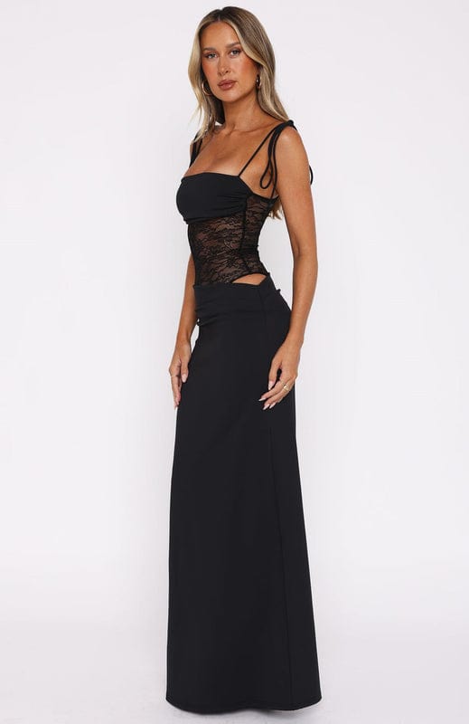 Mirella Women's Lace Panel Bodycon Maxi Dress | Corset Going Out Occasion Dress | Evening & Casual