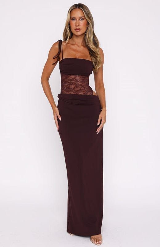 Mirella Women's Lace Panel Bodycon Maxi Dress | Corset Going Out Occasion Dress | Evening & Casual