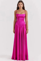 Gabriella Women's Satin Bodycon Maxi Dress | Fitted Silhouette | Evening & Smart Casual