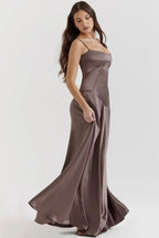 Gabriella Women's Satin Bodycon Maxi Dress | Fitted Silhouette | Evening & Smart Casual