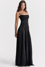 Gabriella Women's Satin Bodycon Maxi Dress | Fitted Silhouette | Evening & Smart Casual