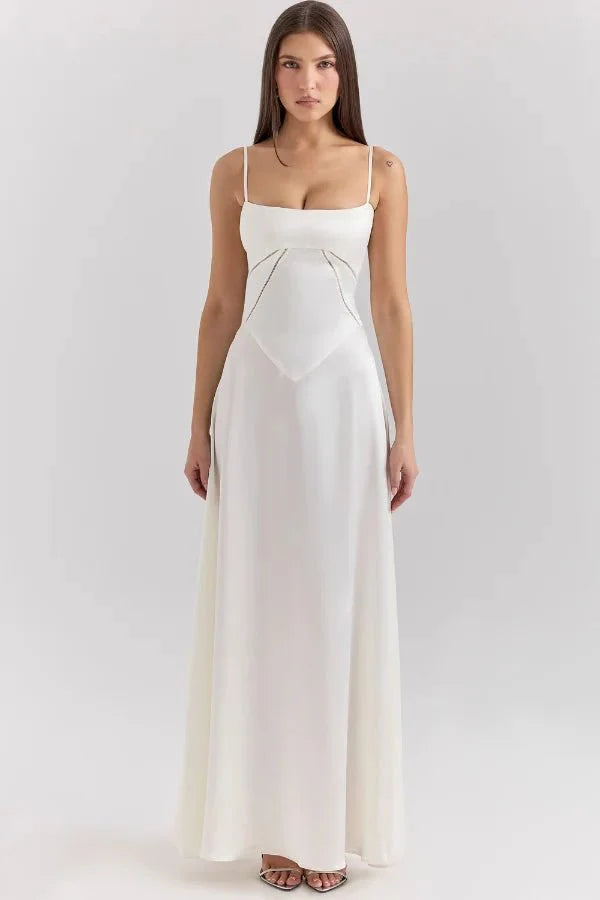 Gabriella Women's Satin Bodycon Maxi Dress | Fitted Silhouette | Evening & Smart Casual