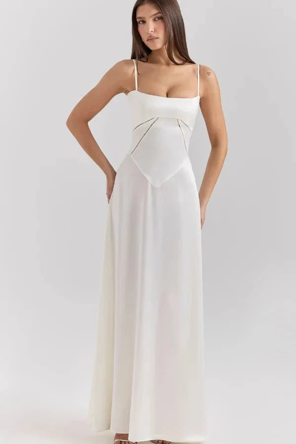 Gabriella Women's Satin Bodycon Maxi Dress | Fitted Silhouette | Evening & Smart Casual