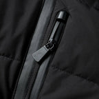Water-Resistant Black Puffer Jacket With Belted Design For Winter Wear