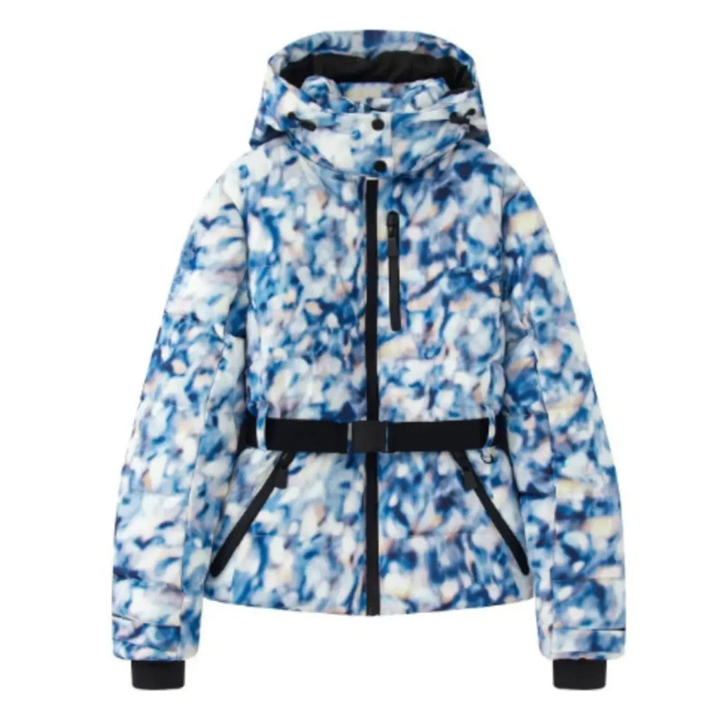 Water-Resistant Black Puffer Jacket With Belted Design For Winter Wear