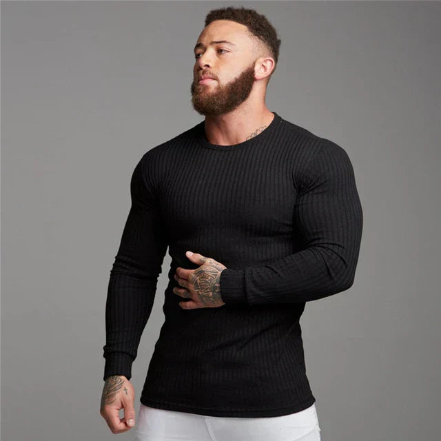 Donatello Men's Luxury Cashmere Blend Slim Fit Crew Neck Sweater | Soft Premium Elegant Smart Casual Everyday Winter Knitwear