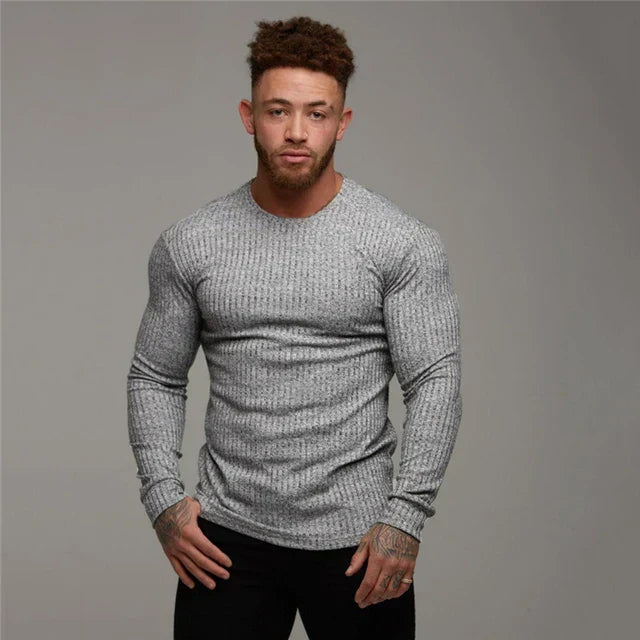 Donatello Men's Luxury Cashmere Blend Slim Fit Crew Neck Sweater | Soft Premium Elegant Smart Casual Everyday Winter Knitwear