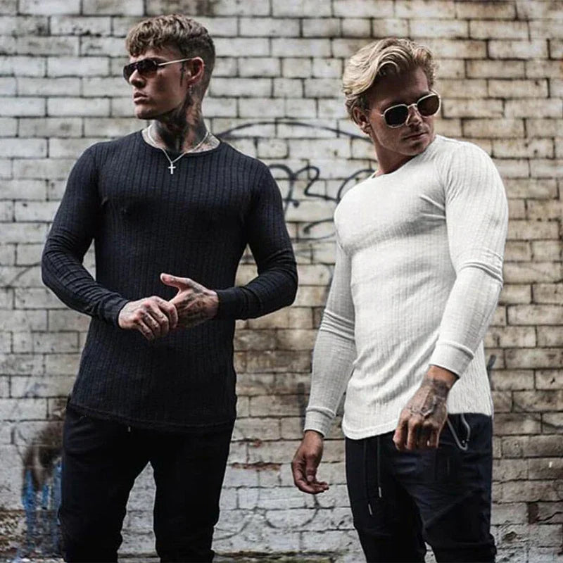 Donatello Men's Luxury Cashmere Blend Slim Fit Crew Neck Sweater | Soft Premium Elegant Smart Casual Everyday Winter Knitwear