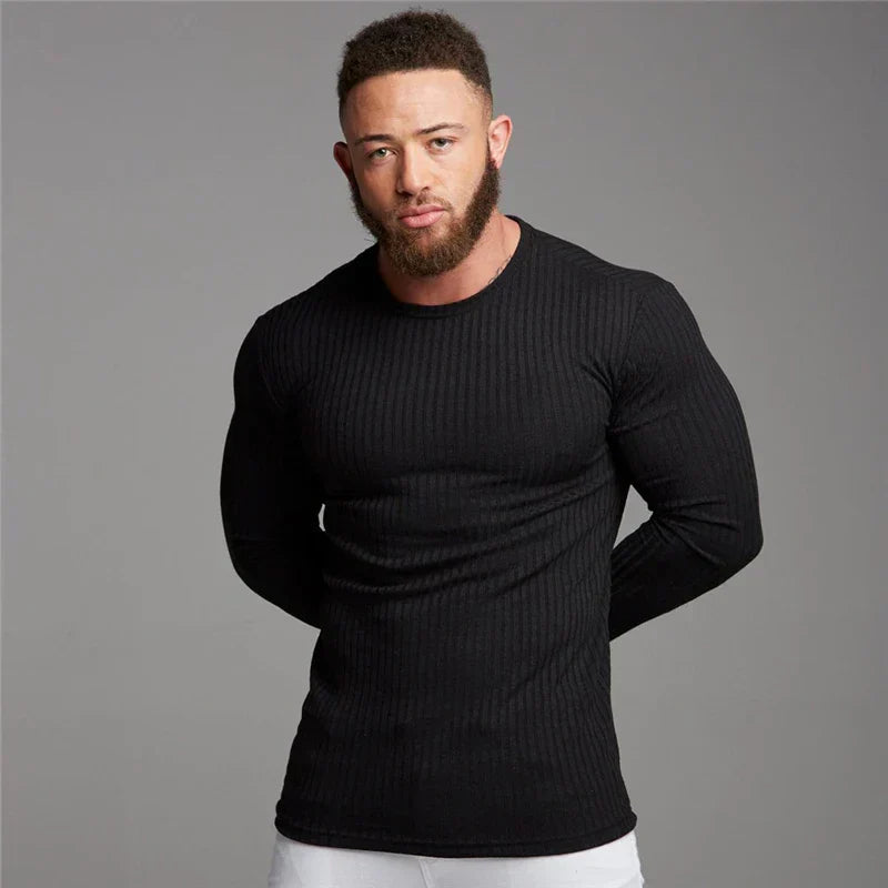 Donatello Men's Luxury Cashmere Blend Slim Fit Crew Neck Sweater | Soft Premium Elegant Smart Casual Everyday Winter Knitwear