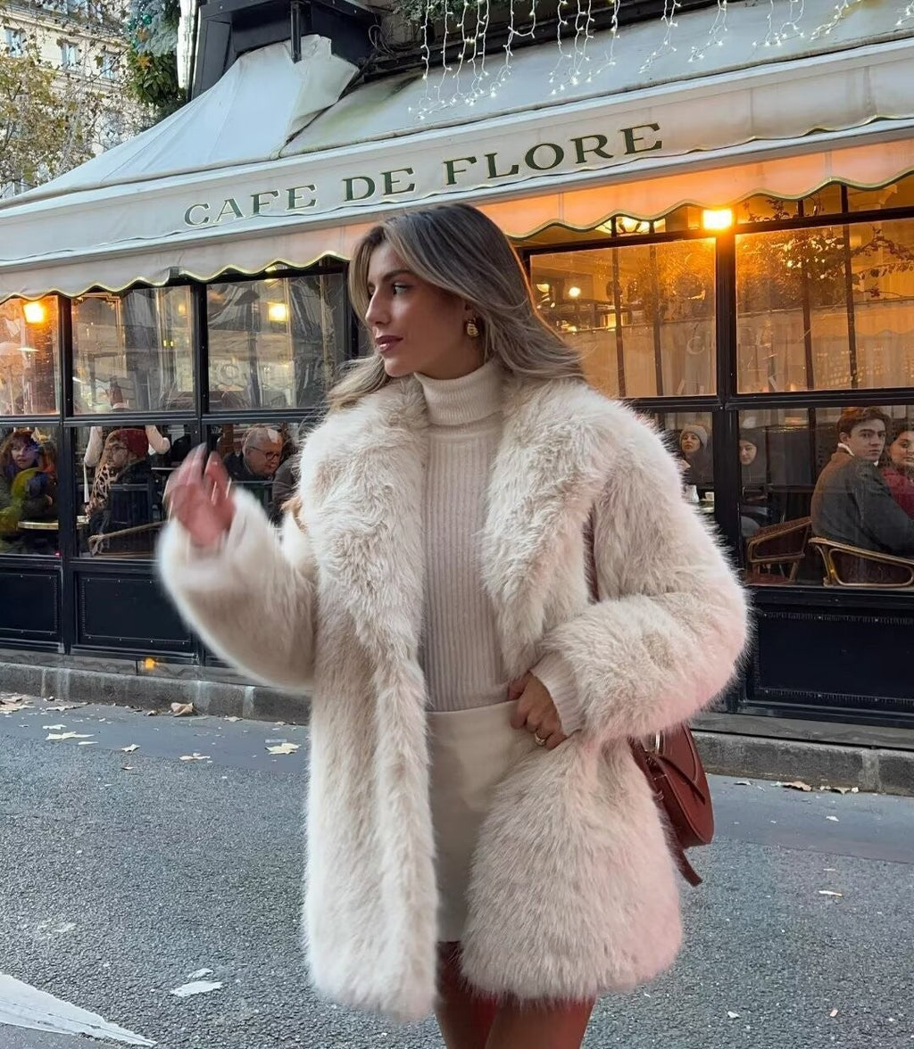 Vivienne Women's Luxury Cropped Faux Fur Jacket | Elegant Soft Fluffy Jacket for Women | Chic Statement Winter Outerwear