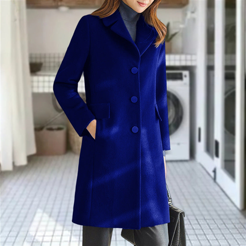 Constance Women's Classic Wool Cashmere Blend Coat | Tailored Mid-Length Winter Coat for Women