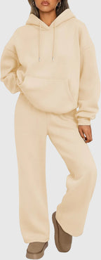 Luxe Women's Oversized Hoodie & Jogger Lounge Set | Soft Cotton Two-Piece Loungewear for Women