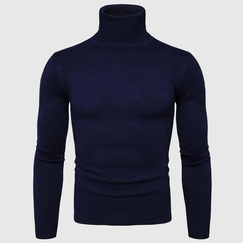 Luciano Men's Merino Wool Turtleneck Sweater | Elegant Comfortable Roll Neck Jumper for Men | Classic Regular Fit Smart Casual