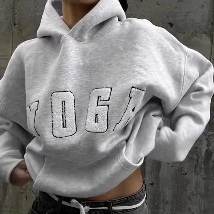 Zen Women's Yoga Hoodie with Trendy Print | Comfortable Cotton Pullover for Women