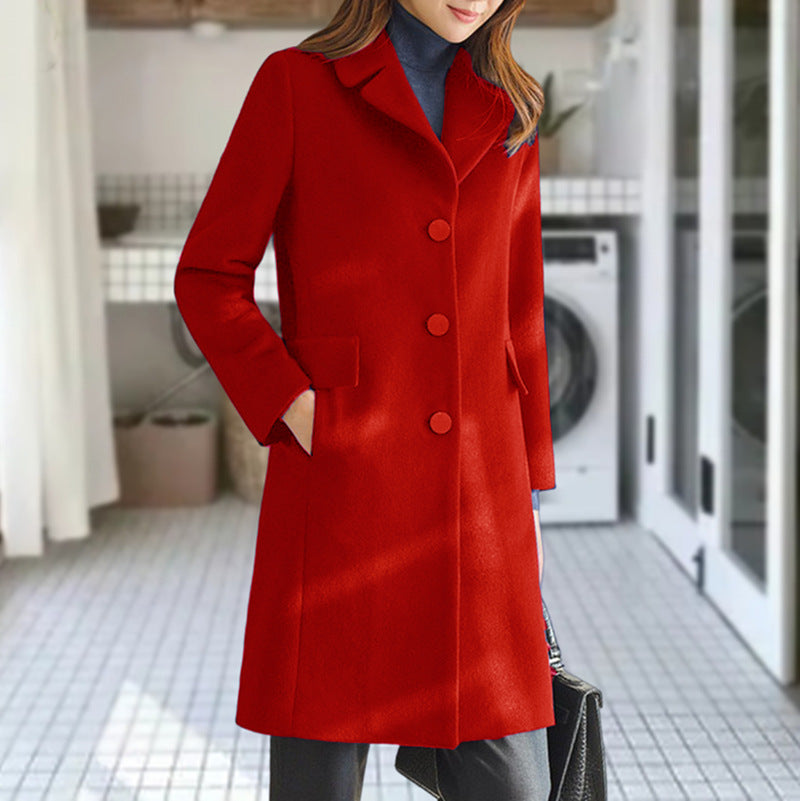 Constance Women's Classic Wool Cashmere Blend Coat | Tailored Mid-Length Winter Coat for Women