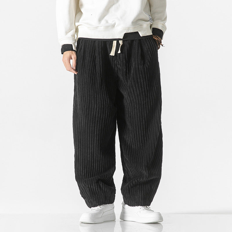Masaaki Men's Relaxed Wide-Leg Corduroy Trousers | Comfortable Casual Cord Pants for Men