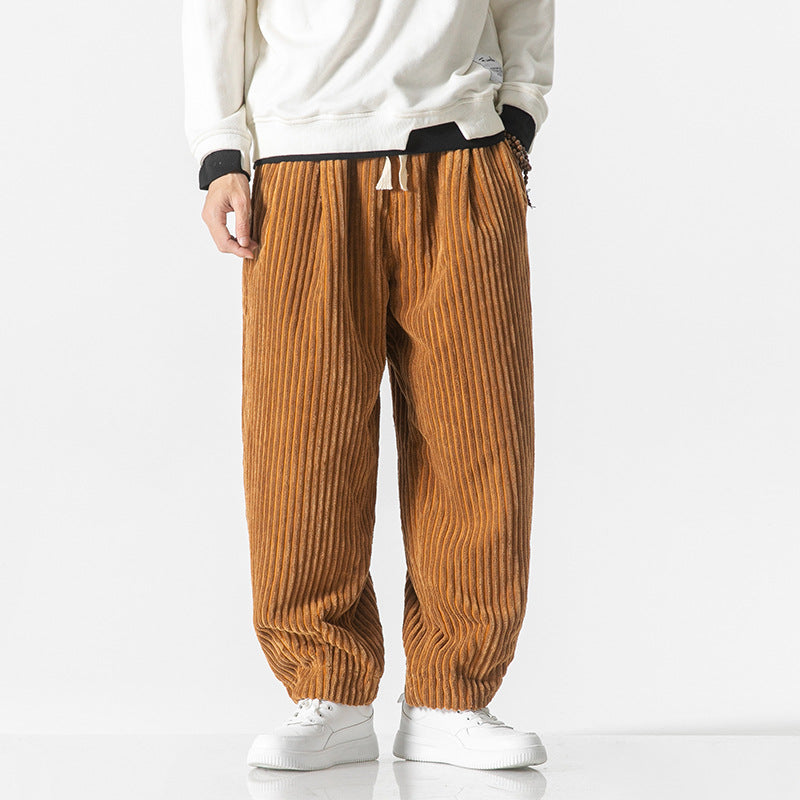 Masaaki Men's Relaxed Wide-Leg Corduroy Trousers | Comfortable Casual Cord Pants for Men