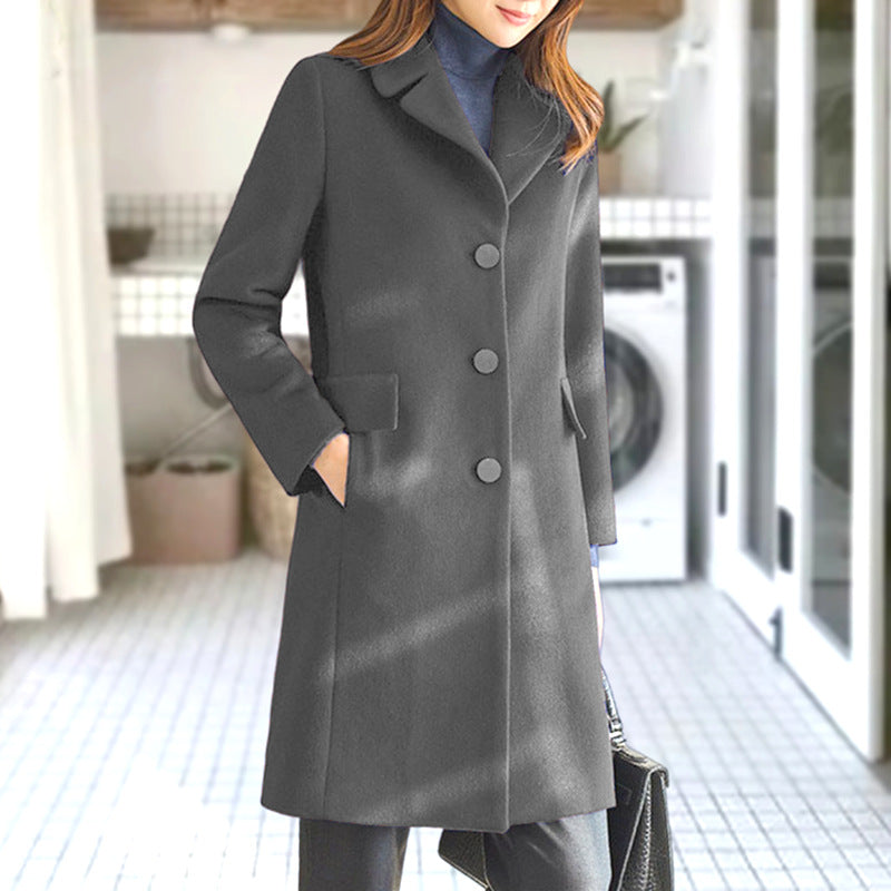 Constance Women's Classic Wool Cashmere Blend Coat | Tailored Mid-Length Winter Coat for Women
