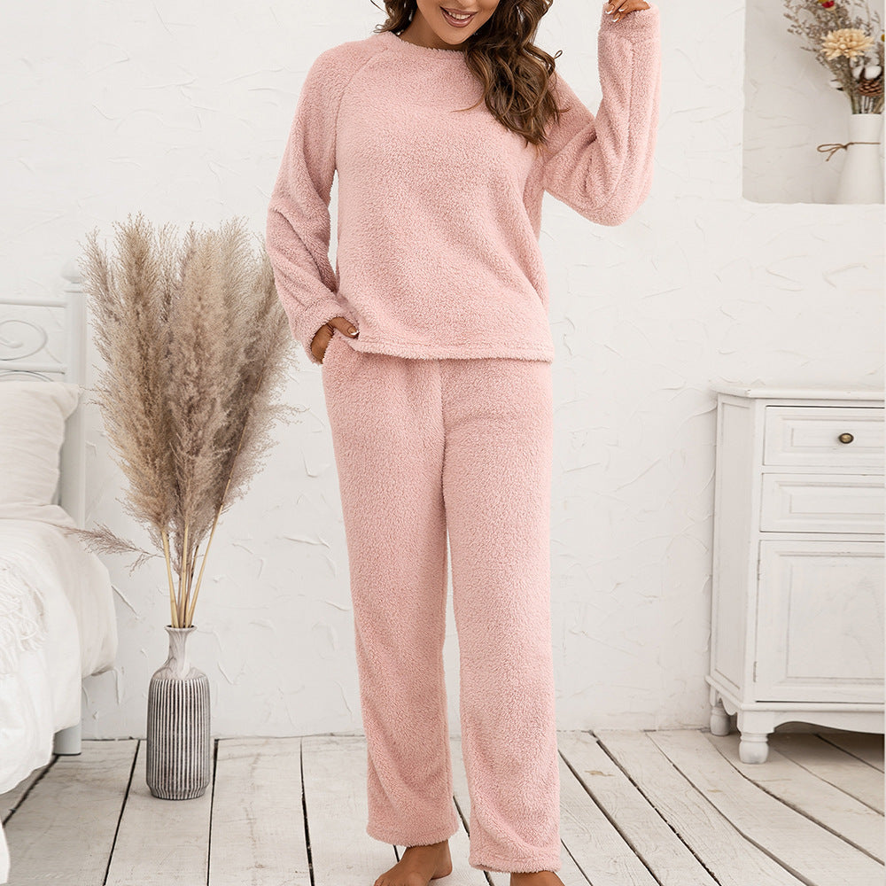 Ember Women's Cosy Fleece Pyjama Set | Long Sleeve Top & Comfortable Trousers
