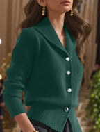 Women’s Knit Cardigan with Lapel Collar