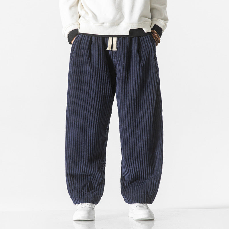 Masaaki Men's Relaxed Wide-Leg Corduroy Trousers | Comfortable Casual Cord Pants for Men