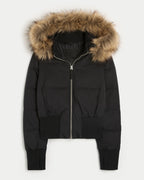 Émilie Women's Quilted Winter Jacket with Removable Hood | Mid-Length Padded Coat for Women