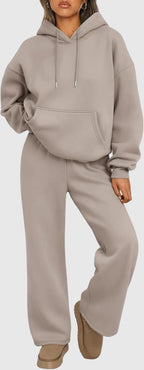 Luxe Women's Oversized Hoodie & Jogger Lounge Set | Soft Cotton Two-Piece Loungewear for Women