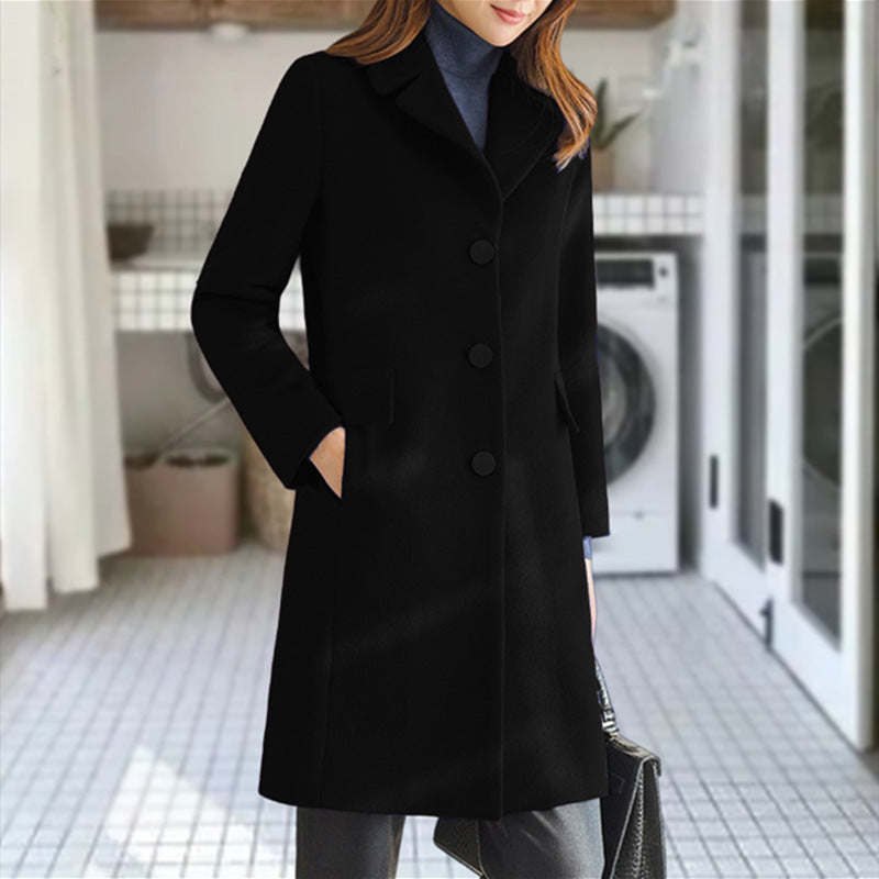 Constance Women's Classic Wool Cashmere Blend Coat | Tailored Mid-Length Winter Coat for Women
